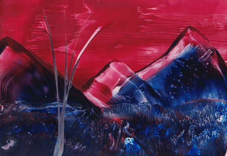 Encaustics Painting on A5 Painting Card by Alex Janecek - Visual Artist