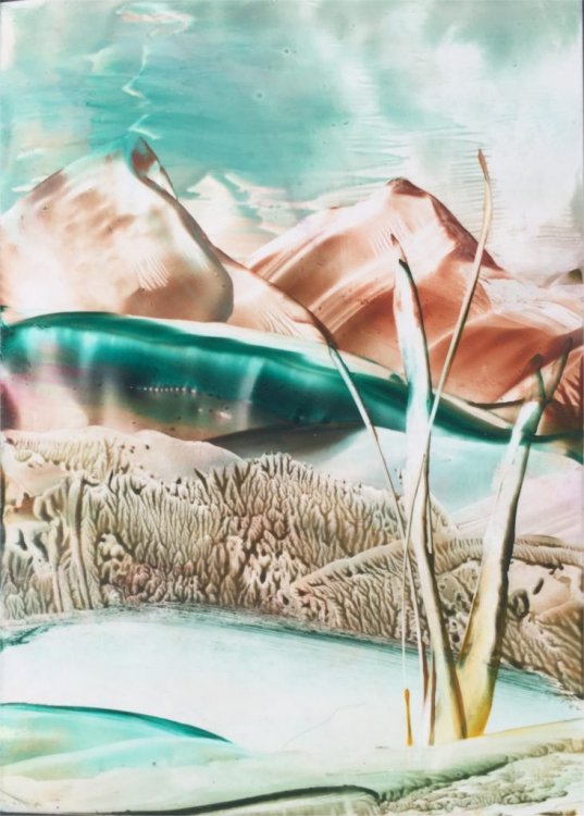 Encaustics Painting on A6 Painting Card by Alex Janecek - Visual Artist