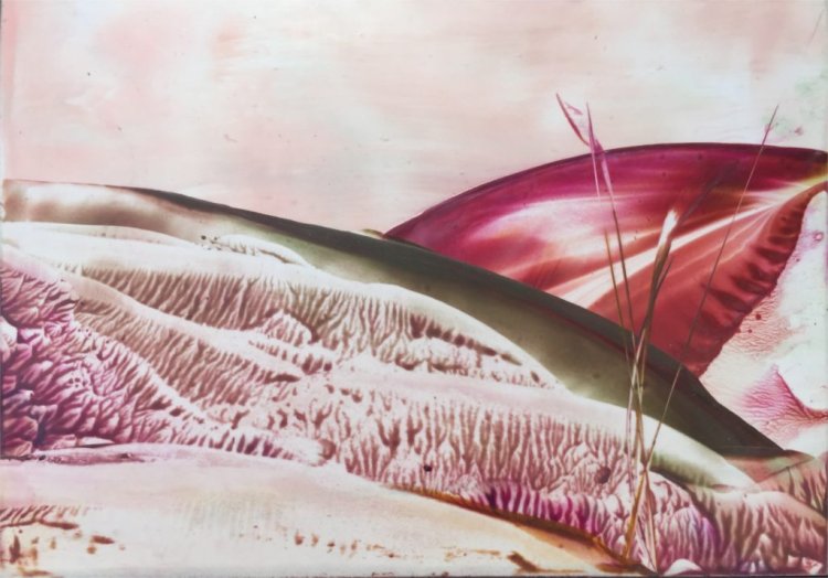 Encaustics Painting on A6 Painting Card by Alex Janecek - Visual Artist