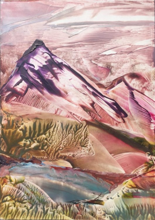 Encaustics Painting on A6 Painting Card by Alex Janecek - Visual Artist