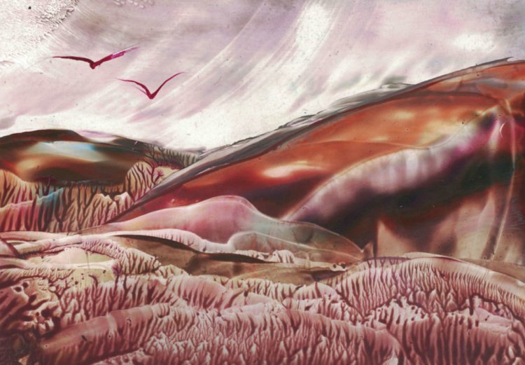 Encaustics Painting on A6 Painting Card by Alex Janecek - Visual Artist